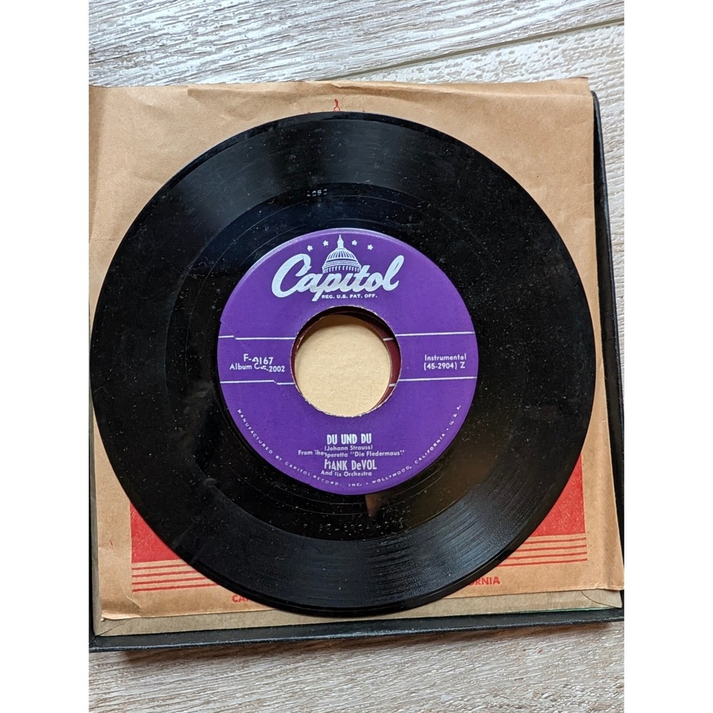 Frank DeVol Orchestra Du Und Du Treasure Waltz 7" Vinyl 45 RPM Capitol F-2167